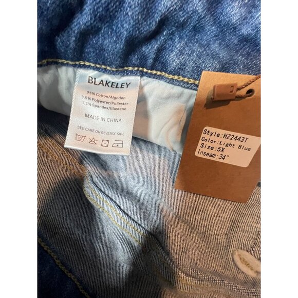 Blakeley Blue Flare Romi Tummy control  Jeans 5X Frayed Hem Boho 5XL (26) Tall - Picture 6 of 9